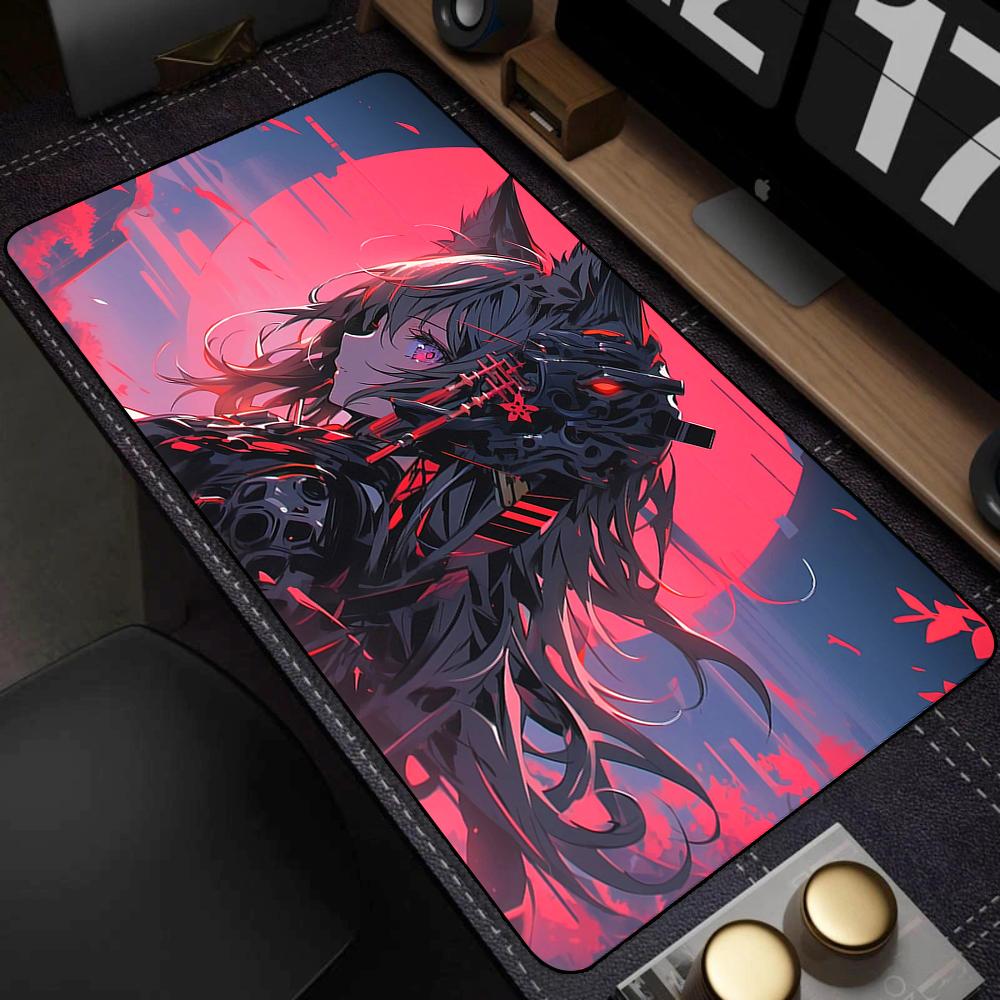 Anime Girls Rubber Mouse Pad Kawaii Non-Slip Pink Desk Mat Cute Large Gaming Mousepad Gamer HD Print Mouse Mat Game Keyboard pad