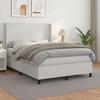VidaXL Divan Bed with Mattress White 140x190cm Faux Leather - Model 3132376