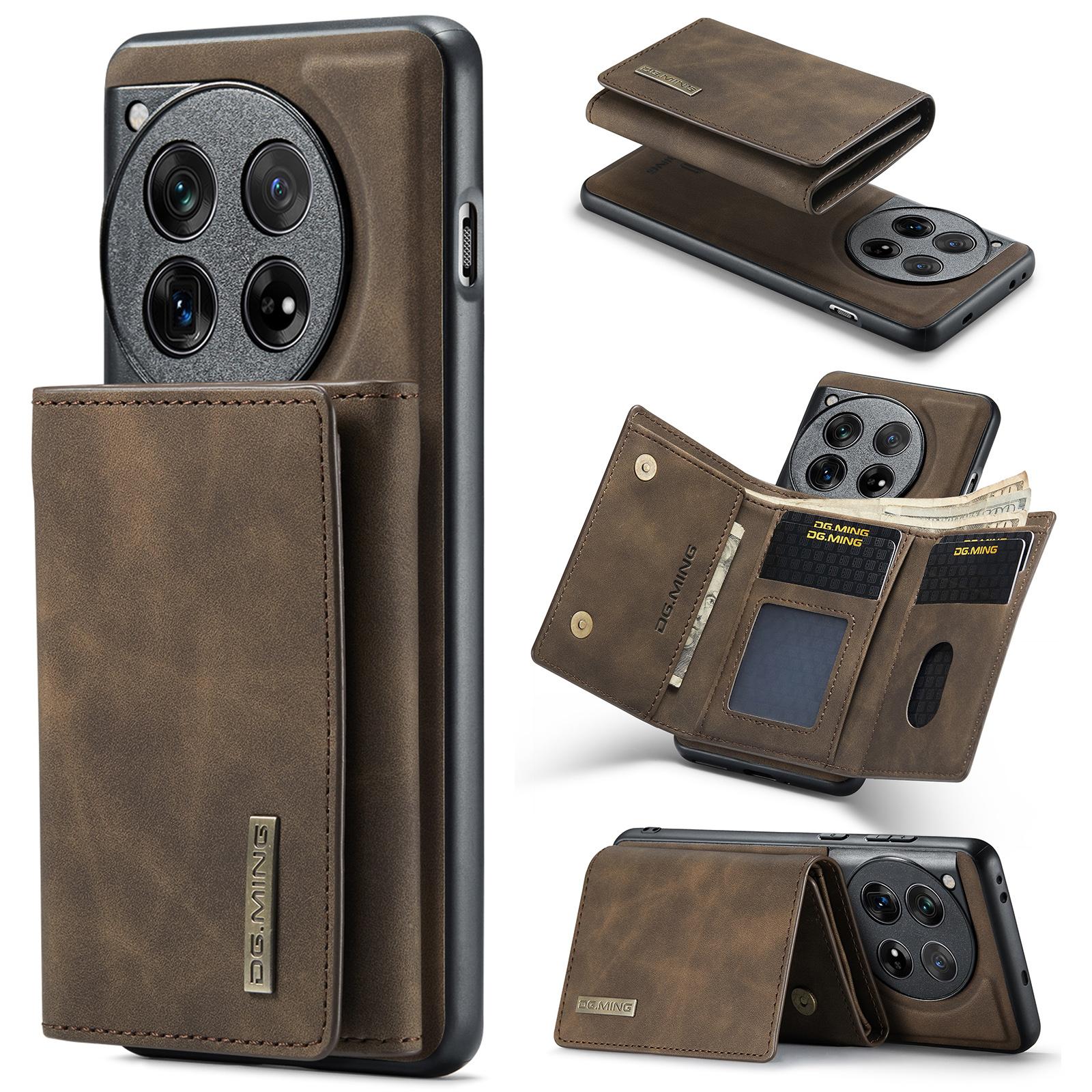 

DG.MING M1 Series for OnePlus 12 5G Case Detachable Wallet Phone Cover Coffee