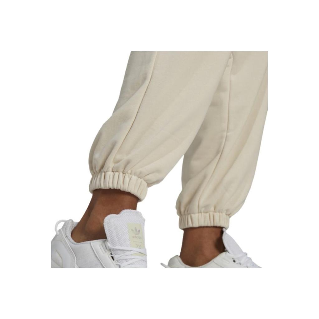 Adidas Originals Trefoil Sweatpants Solid Logo Cuffed Joggers Women Bottoms Yellow White HU1623
