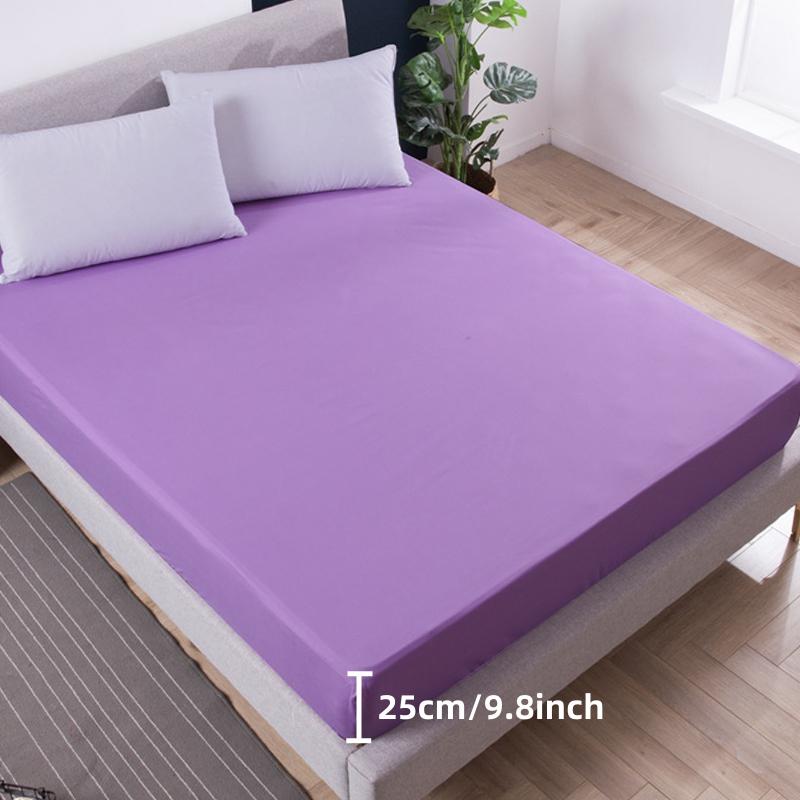 1PC High Quality Solid Color Bed Sheets Dustproof Mattress Protective Cover Soft Comfortable Breathable Fitted Sheet Non-slip Bed cover With Elastic