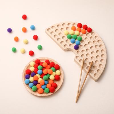 Montessori Spielzeug Regenbogen Brett Klemme Ball Spielzeug Holz Baby Spielzeug Hand-Fuß-Koordinationsspielzeug Baby Farbenerkennung Spielzeug Geschenk
