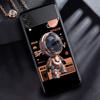 Case For Samsung Galaxy Z Flip 3 4 5G Black Hard PC Phone Housing Z flip4 Luxury Segmented Cover Cute Astronaut Hand Lanyard