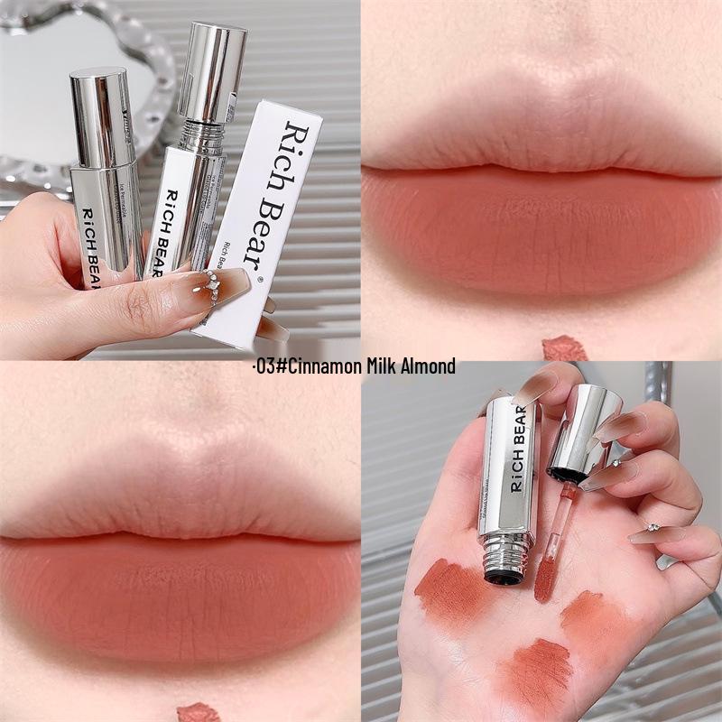 

Водостойкий бархатный блеск для губ Rich Bear: Невыцветающая, нелипкая, воздушная помада-мусс для губ