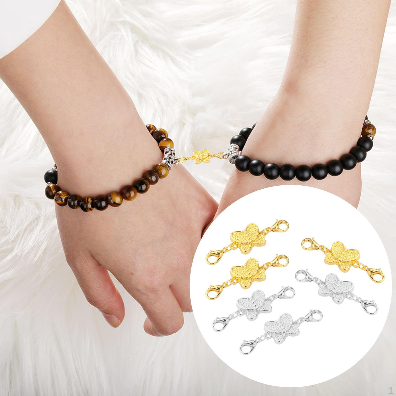 

Jewelry Clasp Closures Locking Converter Bracelet Lobster Hook Connector for Making 6xButterfly3.2x1.1CM