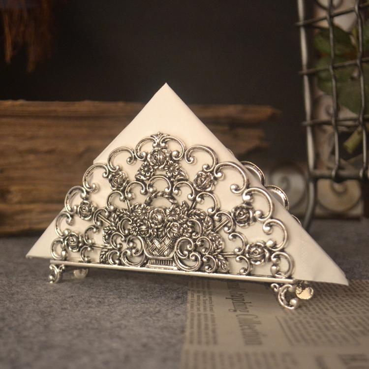 

Vintage Paper Towel Storage Rack Hotel Restaurant Table Decoration Retro Zinc Alloy Napkin Holder Tissue Box Home Organizer