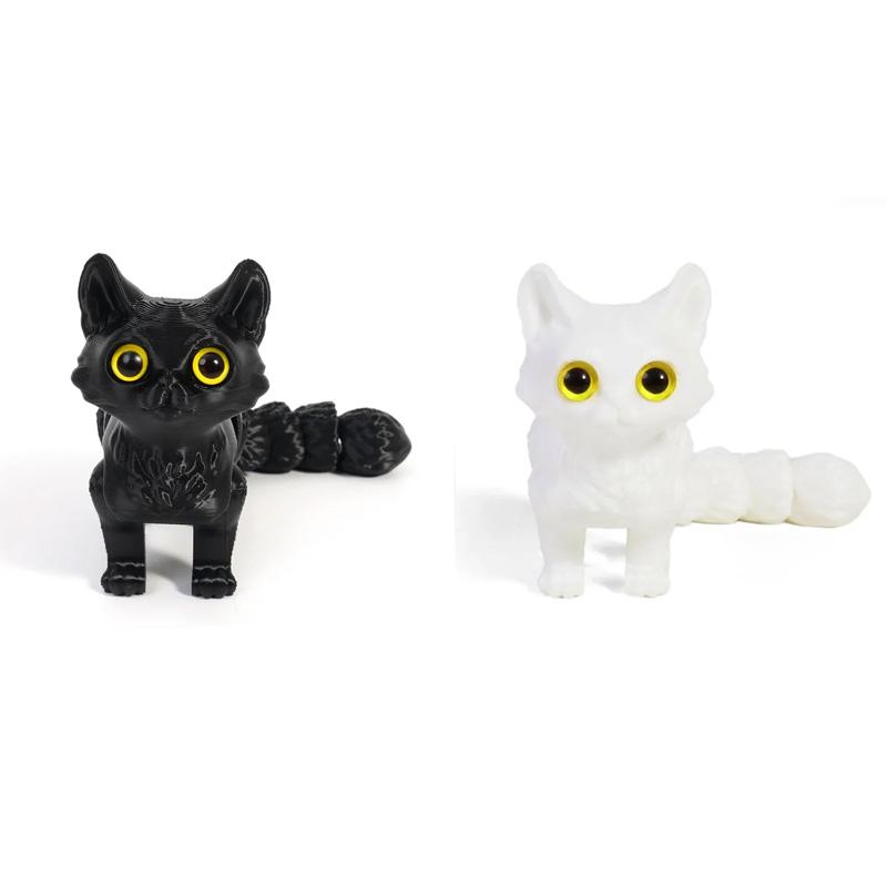 12/16cm Figurka Artikulowanych Uroczych Kotów Drukowana 3D Miniaturowa Dekoracja Salonu Samochodu Biurka Domu Akcesoria Prezenty dla Dzieci