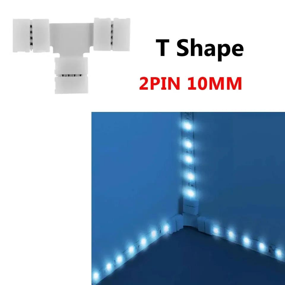 5PCS 2 Pin 3 Pin 4 Pin 5 Pin T/L Shape 8MM 10MM LED Strip Connector for RGB SMD 5050 2835 LED Strip Light Connector