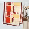 New women's print graffiti contrasting scarf scarf, fashionable autumn and winter thin shawl with sunscreen silk scarf