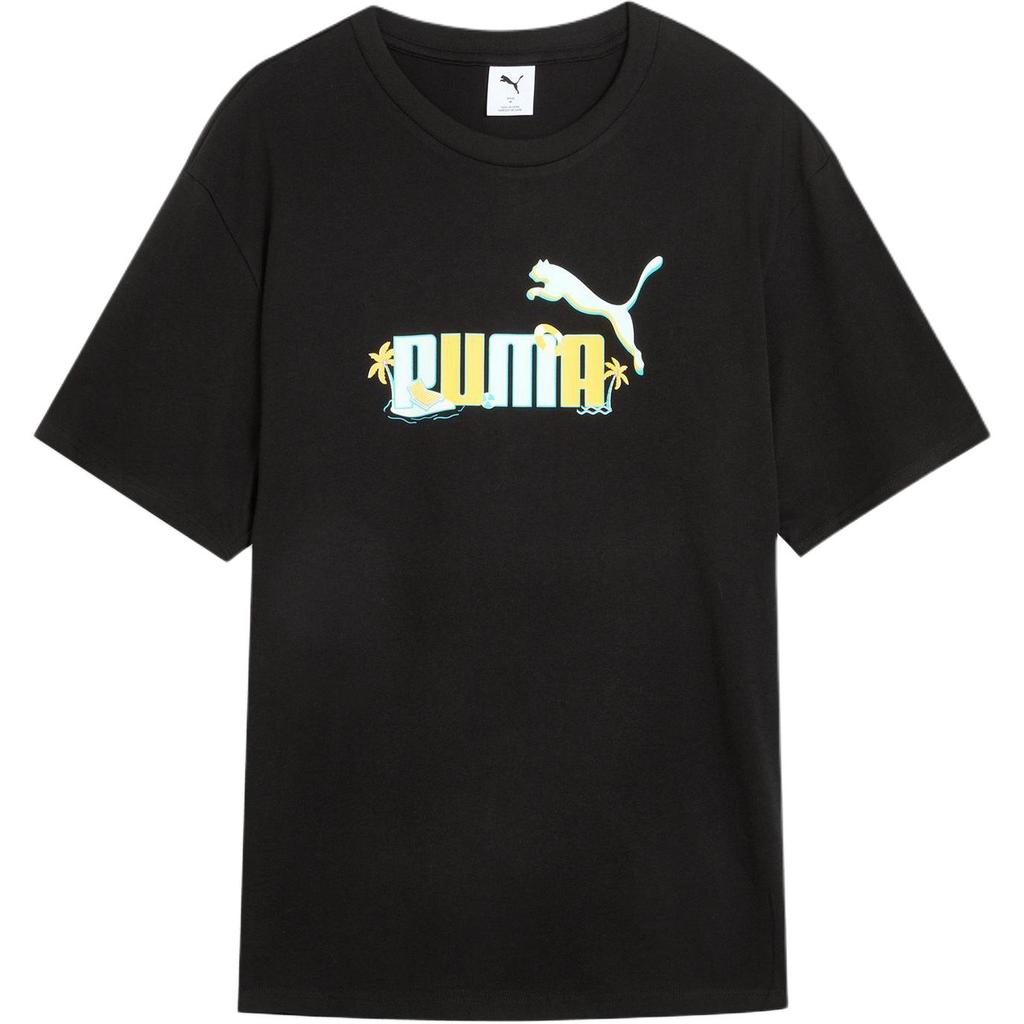 Puma Graphic Loose Fit Short Sleeve T-Shirt Unisex Tops Black 690748-01
