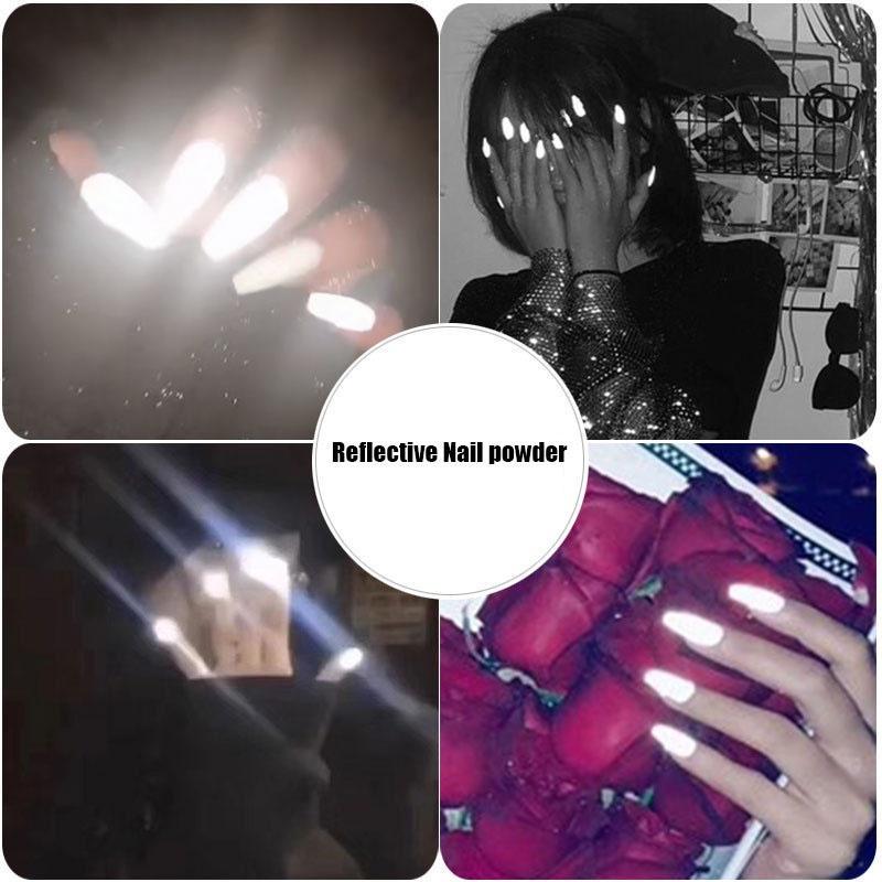 1PC DIY Nail Art Decoration Luminous Reflective Nail Powder Nail Flash Powder Fashion Super Bright