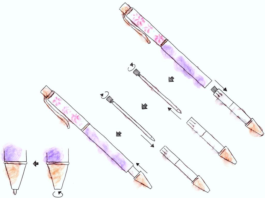 Hardwerkende Herbarium Balpen Gedroogde Bloem Klein Cadeau Herbarium Pen 4 Moeders (Eindproduct) (Blauw, Pennen)
