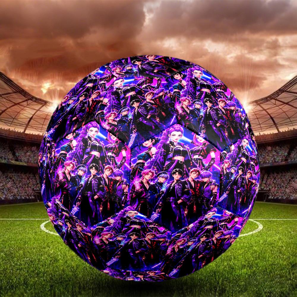 KPop Demon Hunters Print Size 5 Soccer Ball, Standard Match Football for Sports Game and Team Practice, Ideal Gift for Soccer Fans