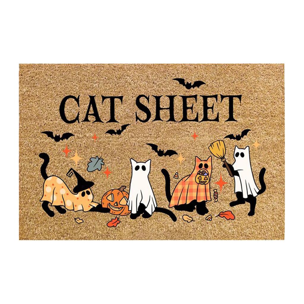 Halloween Bath Blanket Pumpkin T Tufted Bath Mat Non-slip Bathroom Bath Blanket Front Door Mat