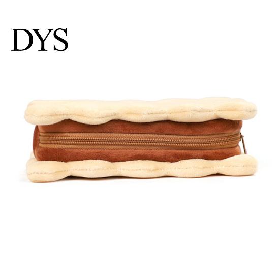 Compact Plush Organizer for School Cookie Shape Stationery Bag, Soft Stuffed Biscuit Pencil Bag Case, Large Capacity Cosmetic Organizer, Office