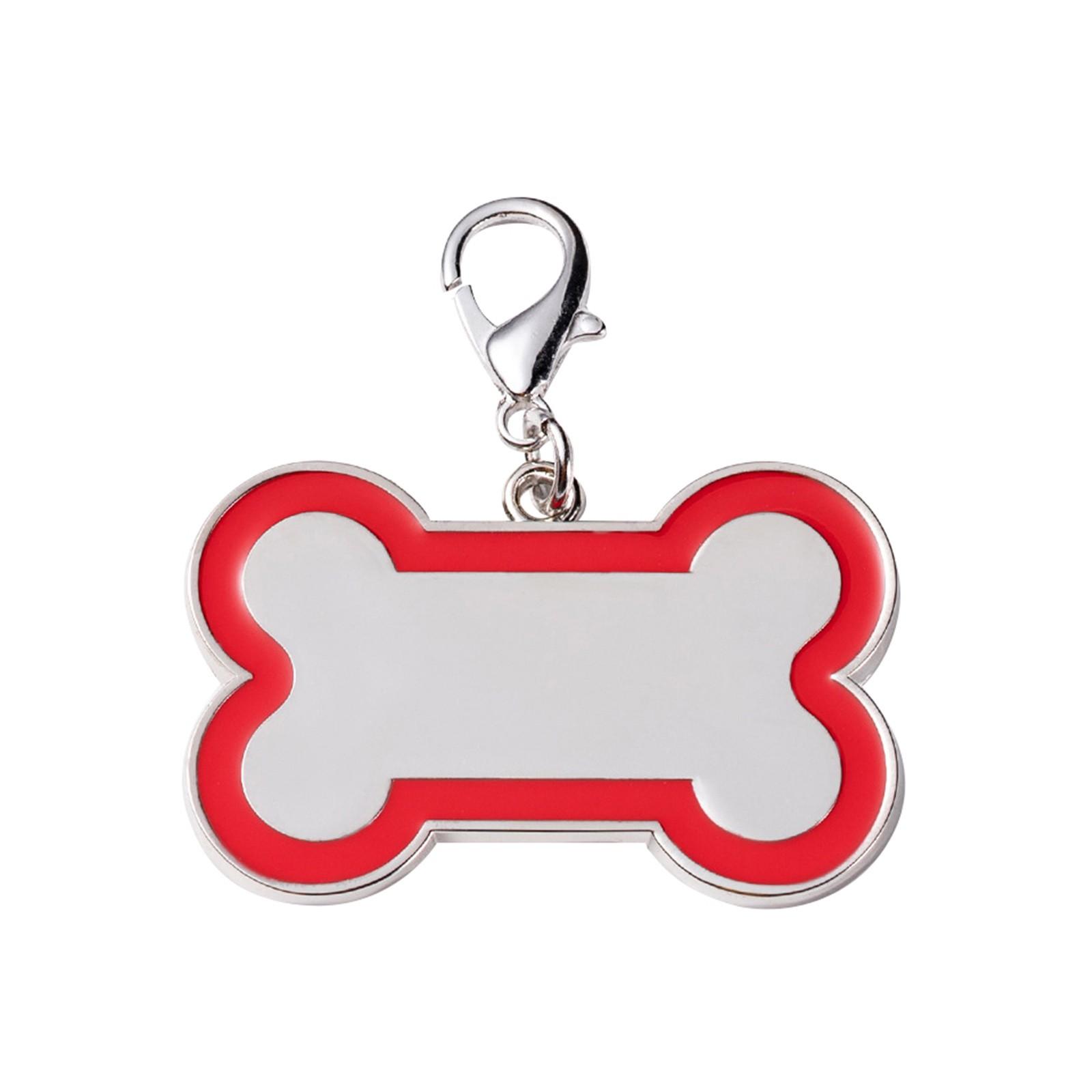 

Идентификационные бирки для домашних животных в форме косточки с цветным дизайном, персонализированные бирки для собак и кошек, индивидуальная гравировка с 5 строками текста с обеих сторон One Size красный