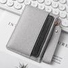 Ultra-thin PU card holder female Korean version of the zipper coin purse multi-card slot simple fashion compact card holder anti-degaussing