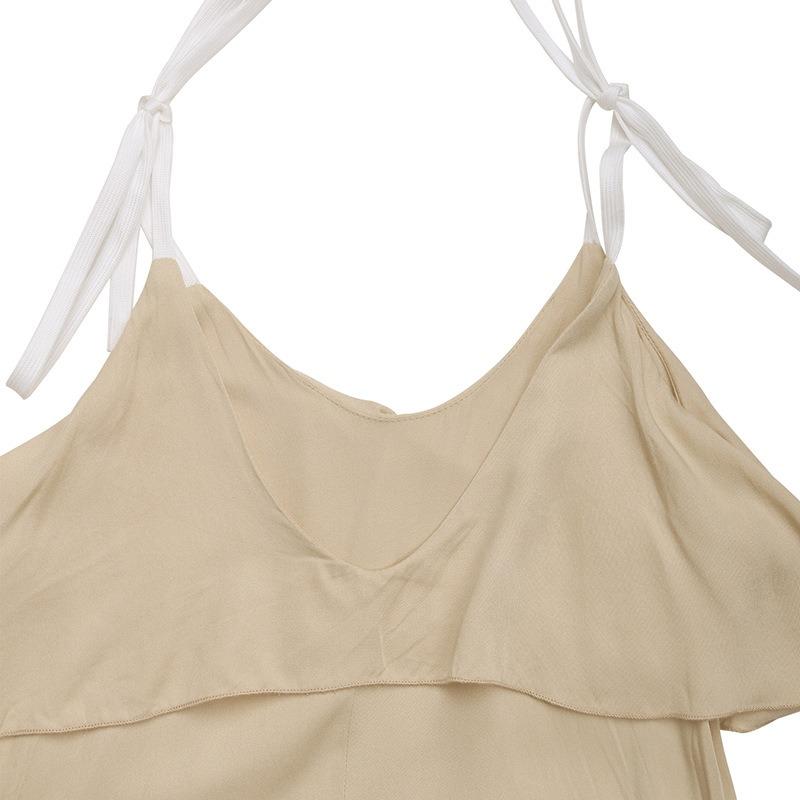 Women's Summer Sleeveless Halter Dress Loose Comfortable Peplum Daily Casual Skirt