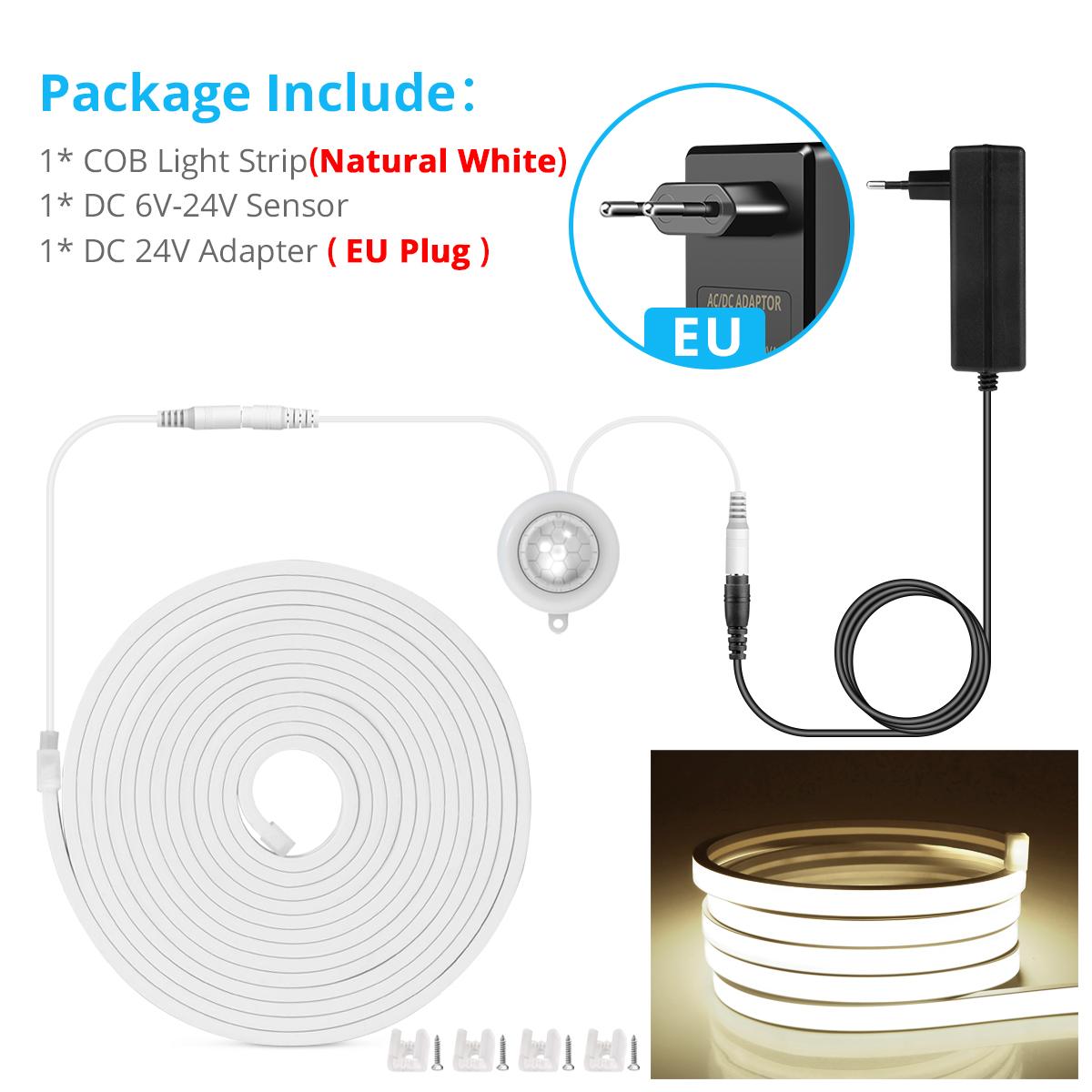 

Умный PIR датчик движения с COB светодиодный неоновый светильник, лента 24 В, водонепроницаемая лампа для спальни, коридора, туалета, охранного ночного освещения 1M