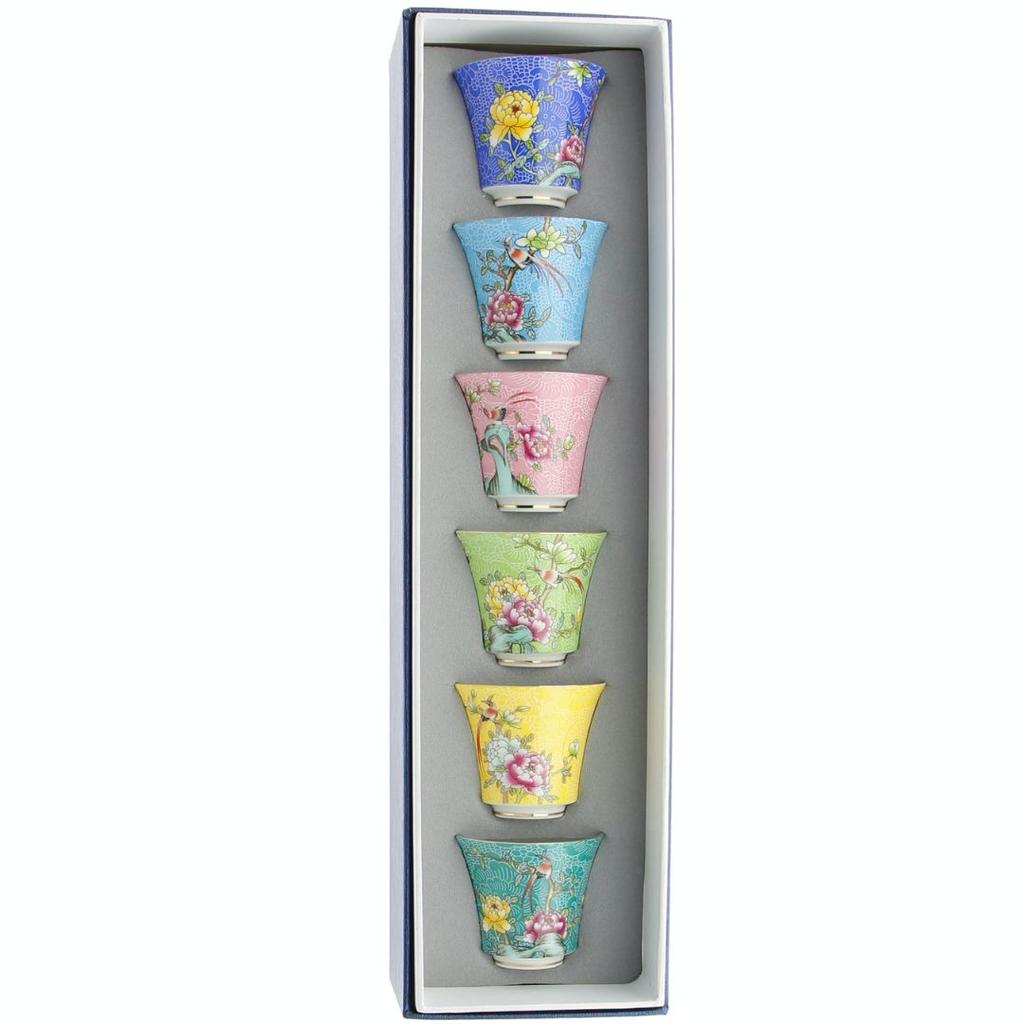 CUPS FOR TEA AND HERBS 6x CUPS PORCELAIN GIFT SET