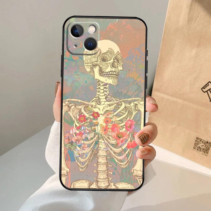 Gothic Fashion Skull Phone Case For iPhone 17 Air 16 14 13 12 11 15 Pro Max 13 12 mini 15 16 Plus 16e Cover Coque