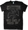 T-shirt Led Zeppelin USA 77 Icaro Nero Nuovo Ufficiale
