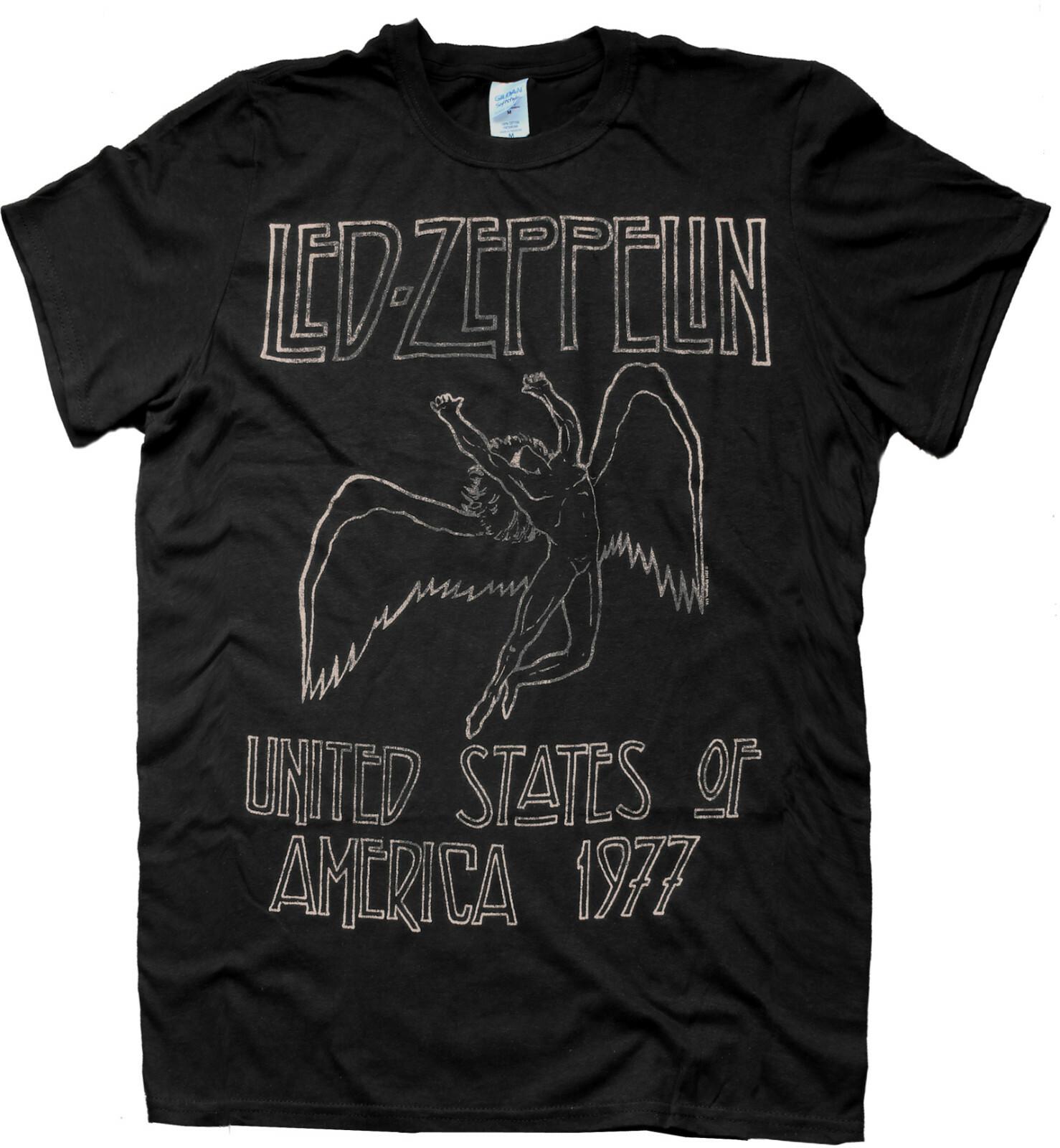 Футболка Led Zeppelin США 77 Икар Черная Новая Официальная 4XL