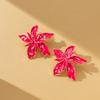 Stylish Alloy Drop Oil Flower Earrings Trendy European American Floral Dangles
