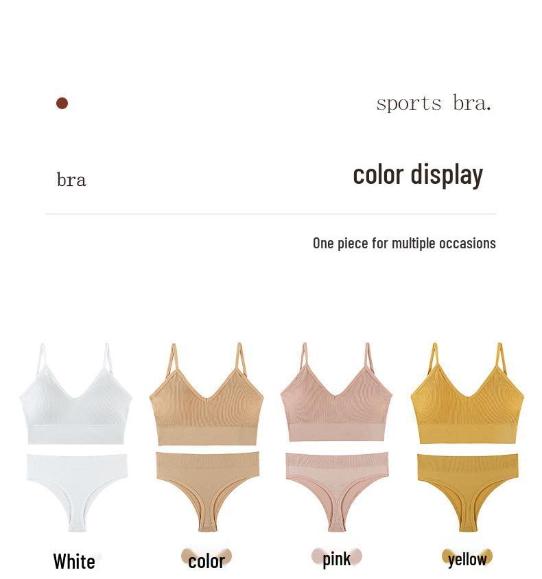 Women's French Wire-Free Push-Up Bra and Panty Set, Plus Size, Sexy Triangle Cup, Beautiful Back Design.