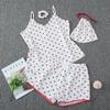 Parent-Child Matching Cotton Pajamas Set - Women's Tank Top & Shorts with Children's 7-Piece Homewear.
