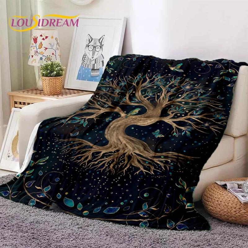 Tree of Life Nature Viking Yggdrasil Norse Soft Flannel Blankets,Throw Blanket Comfortable Blanket for Picnic Beds Home Bedroom