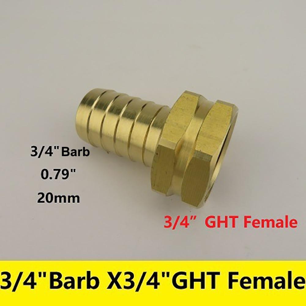 3/4" GHT Brass Barb Fitting 3/8" 1/2"  5/8" 3/4"  Barb Barb Fitting Connector  Car Washin