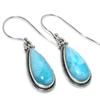 Natural Republic Larimar Edelstein Handgefertigt 925 Echtsilber Ohrring 1,50" V4I03
