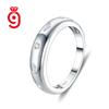 Minimalist Smooth Dome Inset Mixed Cut Stone Band S925 Silver VVS Moissanite Pear&Round Bezel Set GRA Certified Moissanite Ring