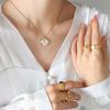 Non-Fading French Style Gold-Plated Necklace with Inlaid Enamel Pendant