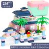 Children'S Building Block Small Particles Pink Castle Scene Puzzle Assembly Building Block Toys Boys And Girls