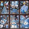 1/2/4/6/8/9 Sheets Blue Christmas Window Clings With Snowman Santa Reindeer Patterns Perfect For Winter Holiday Party Decoration