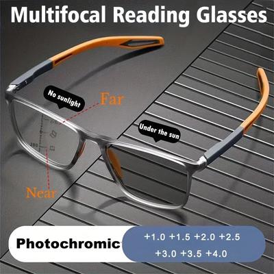 Photochromic  Anti-Blue Light Multifocal Reading Glasses New Progressive Near Far Eyewear Men Women Sports Eyeglasses