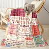 Vintage Birthday Celebration Flannel Blanket-Soft and Suitable for Sofas,Beds,Offices,Travel,All Seasons,Great Gift for Holidays and Birthdays.