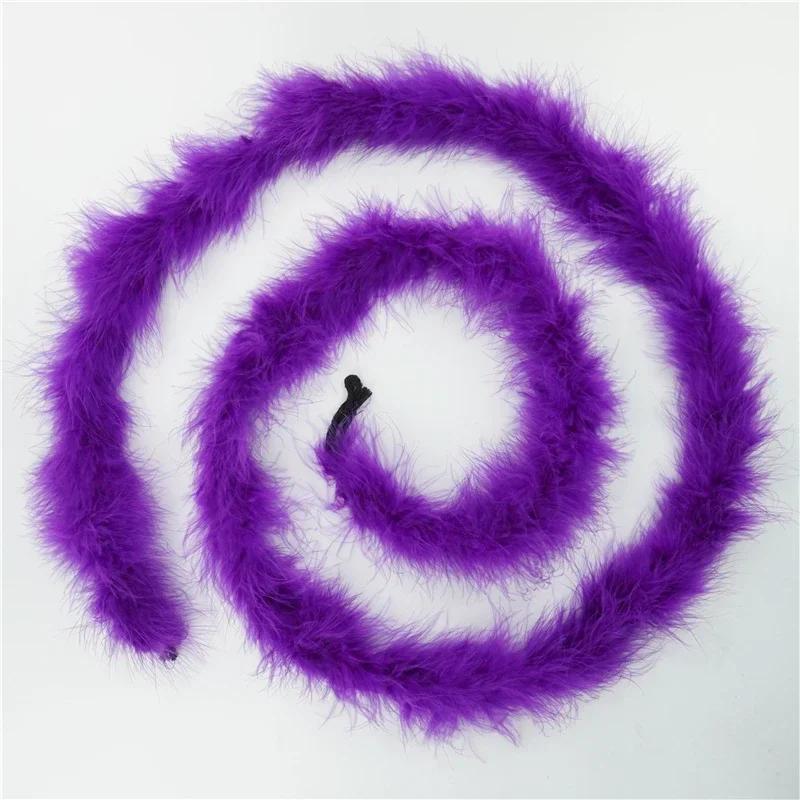 2Meters Black Fluffy Turkey Marabou Feather Boa 18-20g Shawl Wedding Skirt Fringe Trim Feathers On Tape for Clothes Decoration