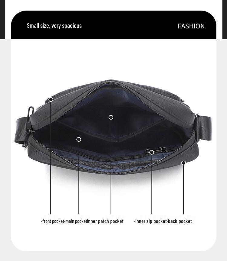 Men's Lightweight Crossbody Bag: Casual, Simple, Large Capacity, Multi-Compartment, Trendy Shoulder Bag.