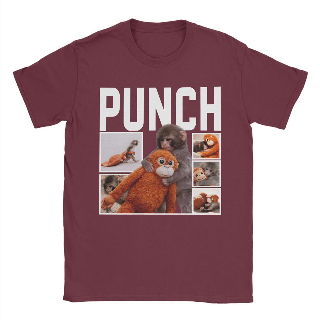 Unisexs TShirt Punch Monkey Cute Awesome Cotton Tees Short Sleeve T Shirts Crewneck Clothes New Arrival