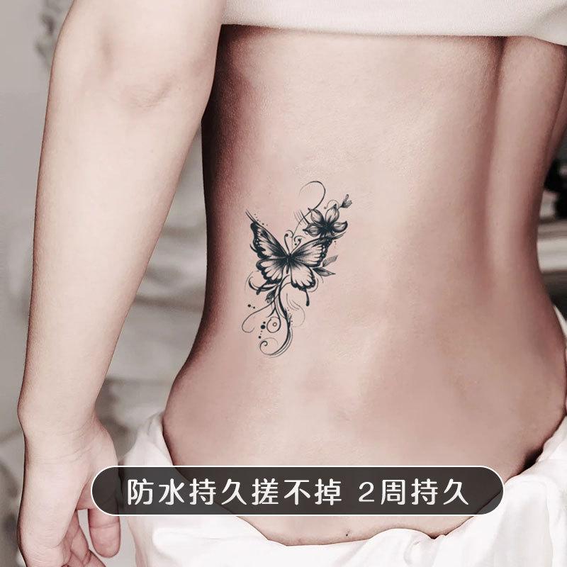 Schmetterling Kräutersaft Tattoo-Aufkleber, Nicht-reflektierendes realistisches Design, Langlebige wasserdichte Körperkunst für einen auffälligen Stil