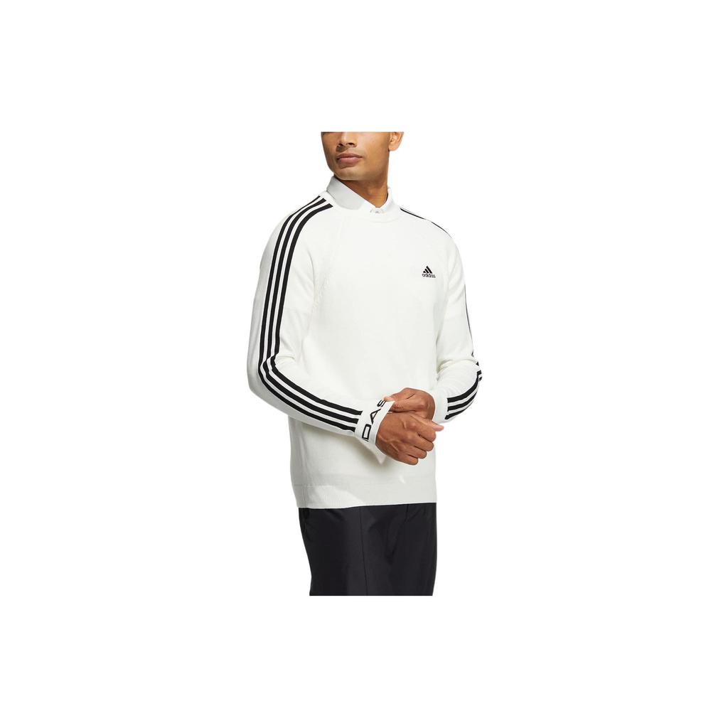 Adidas Logo Print Stand Collar Long Sleeve T-Shirt Men Tops White HG8265