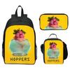 Hoppers Biber Metamorphose Druck 3-teiliges Set Schulrucksack Brottasche Federmäppchen Cartoon Schüler Set