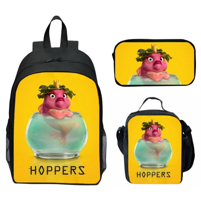 Hoppers Biber Metamorphose Druck 3-teiliges Set Schulrucksack Brottasche Federmäppchen Cartoon Schüler Set