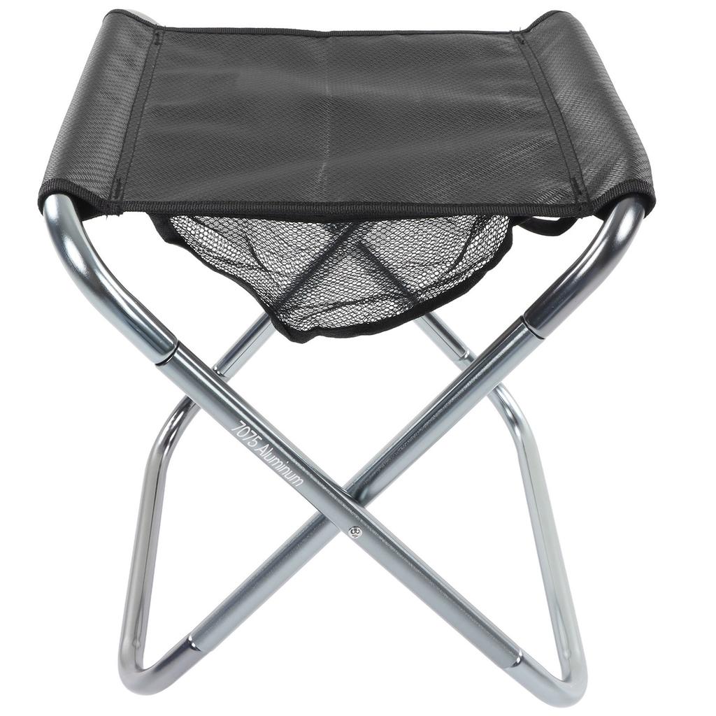 Outdoor Portable Folding Stool Aluminium Alloy Train Painting Camping Folding Stool Plus Size Silver Grey