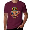 Vibrant Wisdom: Colorful Owl Artwork T-Shirt shirts graphic blue archive black t-shirts for men