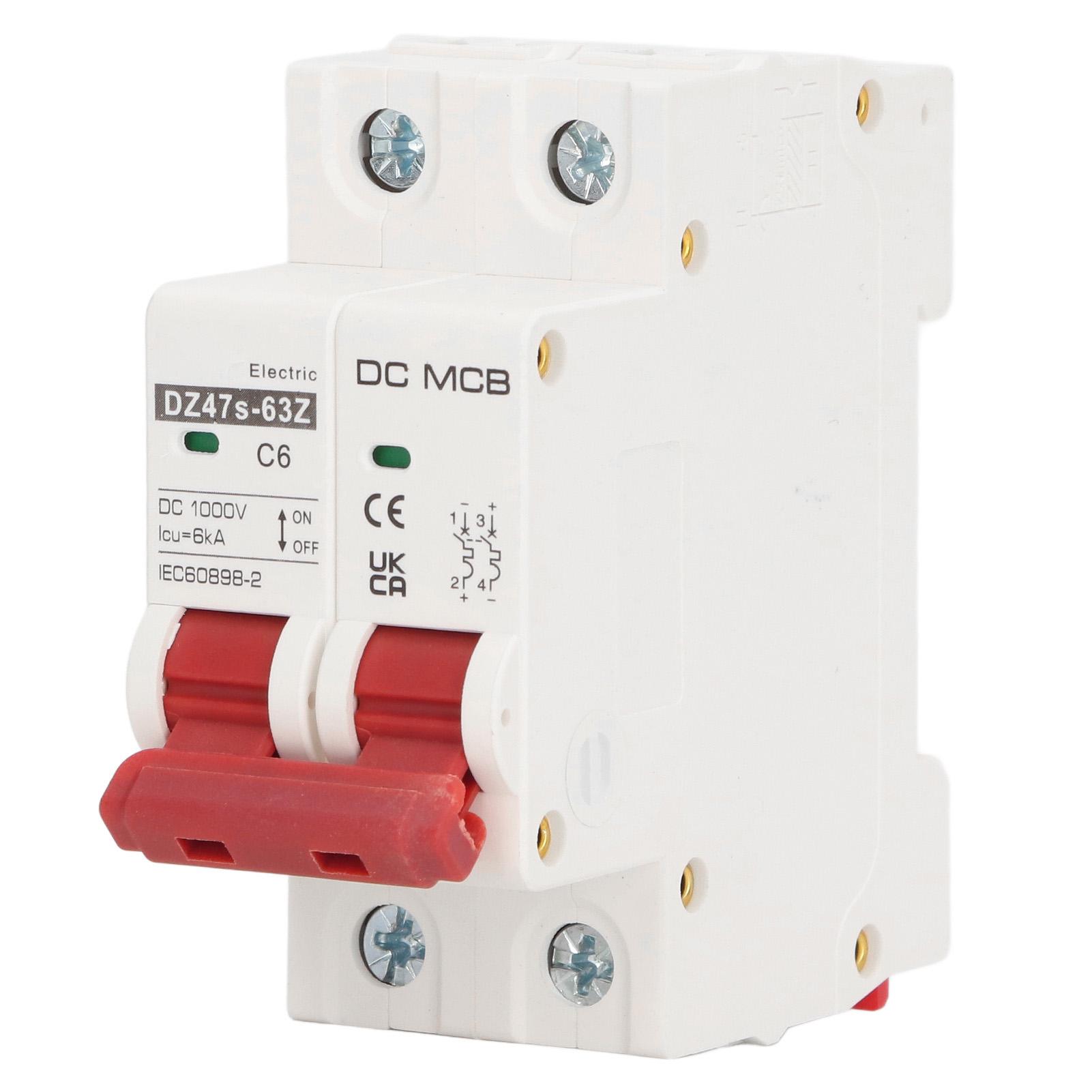 

Мініатюрний автоматичний вимикач постійного струму 2P Комутаційна здатність 6000А Міні 6А Автоматичний вимикач для сонячної фотоелектричної системи