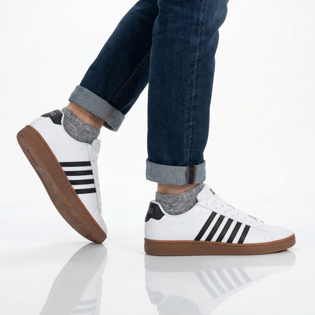 K-SWISS Court Tiebreak 2 II - Scarpe da Ginnastica da Uomo Scarpe Bianche 04413-168-M ORIGINALE